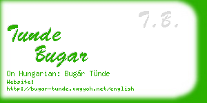 tunde bugar business card